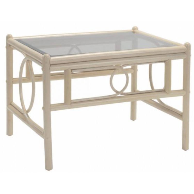 DE Dirdam Natural Coffee Table + Clear Glass